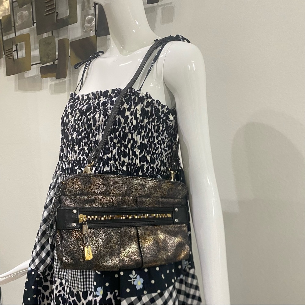 See by Chloé Textured Leather Metallic Clutch Shoulder Envelope Bag